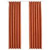 vidaXL Cortinas blackout com ganchos 2 pcs 140x175 cm ferrugem