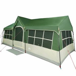 vidaXL Barraca Familiar com telhado Verde e bege 622 x 295 x 238 cm