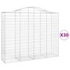 vidaXL Cestos gabi&atilde;o arqueados 30 pcs 200x50x160/180 ferro galvanizado