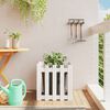 vidaXL Vaso de jardim c/ design cerca 50x50x50 cm pinho maci&ccedil;o branco