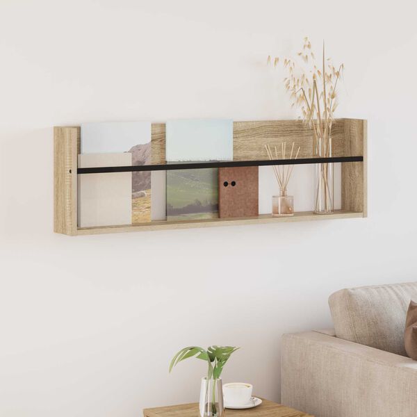 vidaXL Estante de Revistas Carvalho Sonoma 100 x 12 x 30 cm