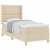 vidaXL Cama Box Spring com colch&atilde;o Creme 90 x 190 cm tecido