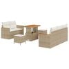 vidaXL Conjunto de Sof&aacute; de Jardim 8 unid. Bege vime PE