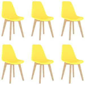 vidaXL Cadeiras de jantar 6 pcs pl&aacute;stico amarelo