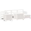 vidaXL 7 pcs conjunto de sof&aacute;s para jardim pinho maci&ccedil;o branco