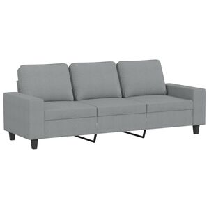 vidaXL Sof&aacute; de 3 lugares 180 cm tecido cinza-claro