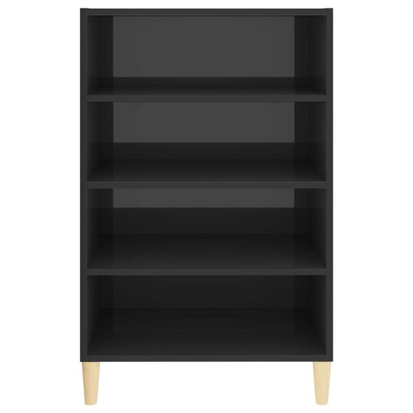 vidaXL Aparador 57x35x90 cm derivados de madeira cinza brilhante