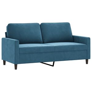 vidaXL Sof&aacute; de 2 lugares veludo 140 cm azul
