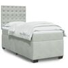 vidaXL Cama com molas/colch&atilde;o 100x200 cm veludo cinza-claro