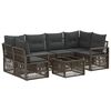 vidaXL Conjunto de Sof&aacute; de Jardim 7 unid. Cinzento vime PE