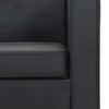 vidaXL Conjunto sof&aacute;s de 2 e 3 lugares + poltrona couro artific. preto