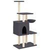 vidaXL &Aacute;rvore p/ gatos c/ postes arranhadores sisal 131cm cinza-escuro