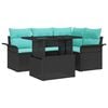 vidaXL Conjunto de Sof&aacute; de Jardim 5 pcs Preto Rattan de Polipropileno