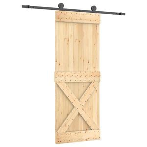 vidaXL Porta Deslizante 80 x 210 cm Natural e Preto
