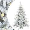 vidaXL &Aacute;rvore de Natal Articulada Artificial Branco 210 cm PVC e A&ccedil;o