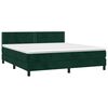 vidaXL Cama box spring c/ colch&atilde;o/LED 180x200 cm veludo verde-escuro