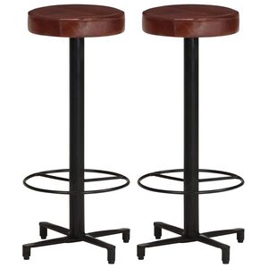 vidaXL Bancos de bar 2 pcs 76 cm couro genu&iacute;no