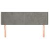 vidaXL Cabeceira de cama c/ abas veludo147x16x78/88 cm cinzento-claro