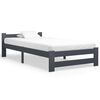 vidaXL Estrutura de cama 100x200 cm pinho maci&ccedil;o cinzento-escuro