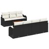 vidaXL Conjunto de Sof&aacute; de Jardim 8 unid. Preto vime PE