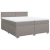 vidaXL Cama com molas/colch&atilde;o 200x200 cm tecido castanho-acinzentado