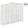 vidaXL Cestos gabi&atilde;o arqueados 13 pcs 300x50x220/240 ferro galvanizado