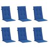 vidaXL Almofad&otilde;es para cadeiras altas de jardim 6 pcs tecido azul real
