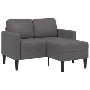 vidaXL Sof&aacute; 2 lugares com Chaise em L 125 cm couro artificial cinzento