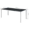 vidaXL 9 pcs conjunto de jantar para exterior a&ccedil;o preto