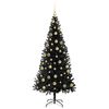 vidaXL &Aacute;rvore de Natal com 300 LEDs com suporte Preto 210 cm PVC