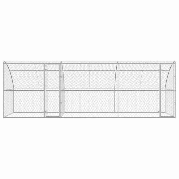 vidaXL Canil de Cachorro 3 pcs Prateado 6 x 2 x 2 m A&ccedil;o galvanizado