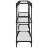 vidaXL Mesa consola com tampo em vidro transparente 158,5x30x81 cm a&ccedil;o