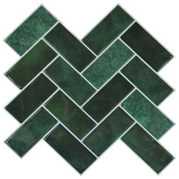 vidaXL Azulejo Chevron 50 pcs Verde Escuro 30 x 30 cm