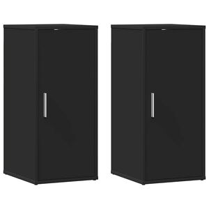 vidaXL Sapateiras 2 pcs 32x35x70 cm contraplacado preto