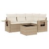 vidaXL 5 pcs conjunto de sof&aacute;s p/ jardim com almofad&otilde;es vime PE bege
