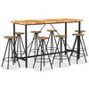 vidaXL 9 pcs conjunto de bar madeiras de ac&aacute;cia e recuperada maci&ccedil;as