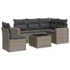 vidaXL 6 pcs conjunto sof&aacute;s de jardim com almofad&otilde;es vime cinzento