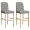 vidaXL Cadeiras de bar 2 pcs madeira de seringueira maci&ccedil;a e tecido