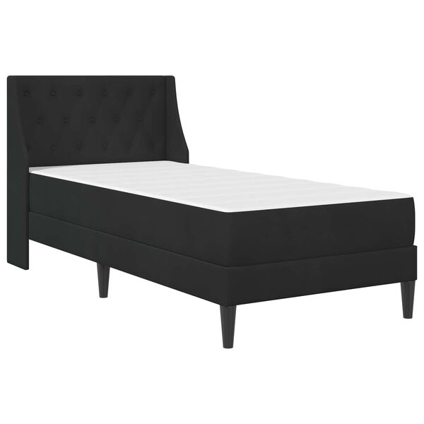 vidaXL Estrutura de cama com colch&atilde;o Preto 80 x 200 cm Veludo