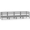 vidaXL 4 pcs conjunto lounge de jardim pinho maci&ccedil;o cinzento