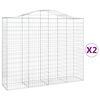 vidaXL Cestos gabi&atilde;o arqueados 2pcs 200x50x160/180cm ferro galvanizado