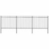 vidaXL Cerca de jardim com topo em forma de lan&ccedil;a em a&ccedil;o 537x150 cm, preta