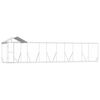 vidaXL Canil de exterior com teto 10x2x2,5 m a&ccedil;o galvanizado prateado