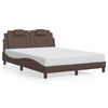 vidaXL Estrutura de cama Viana sem colch&atilde;o 120x200cm couro artificial castanho