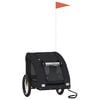 vidaXL Reboque bicicleta p/ animais tecido oxford/ferro preto