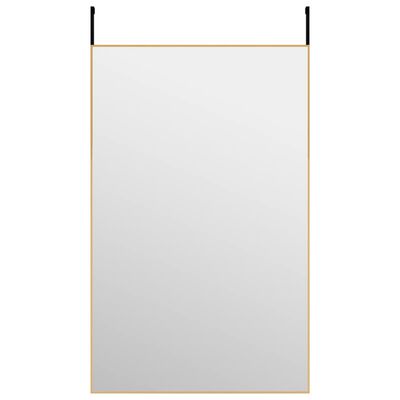 vidaXL Espelho para porta 50x80 cm vidro e alumínio dourado
