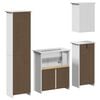 vidaXL 4 pcs conjunto de m&oacute;veis para WC BODO pinho maci&ccedil;o branco