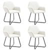 vidaXL Cadeiras de jantar 4 pcs tecido cor creme