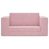 vidaXL Sof&aacute;-cama infantil de 2 lugares pel&uacute;cia macia rosa