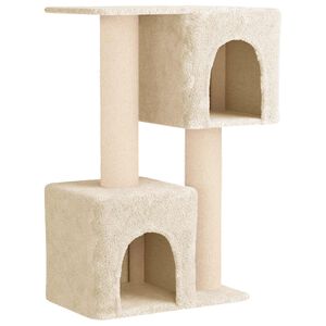 vidaXL &Aacute;rvore para gatos com postes de sisal Creme 114 cm